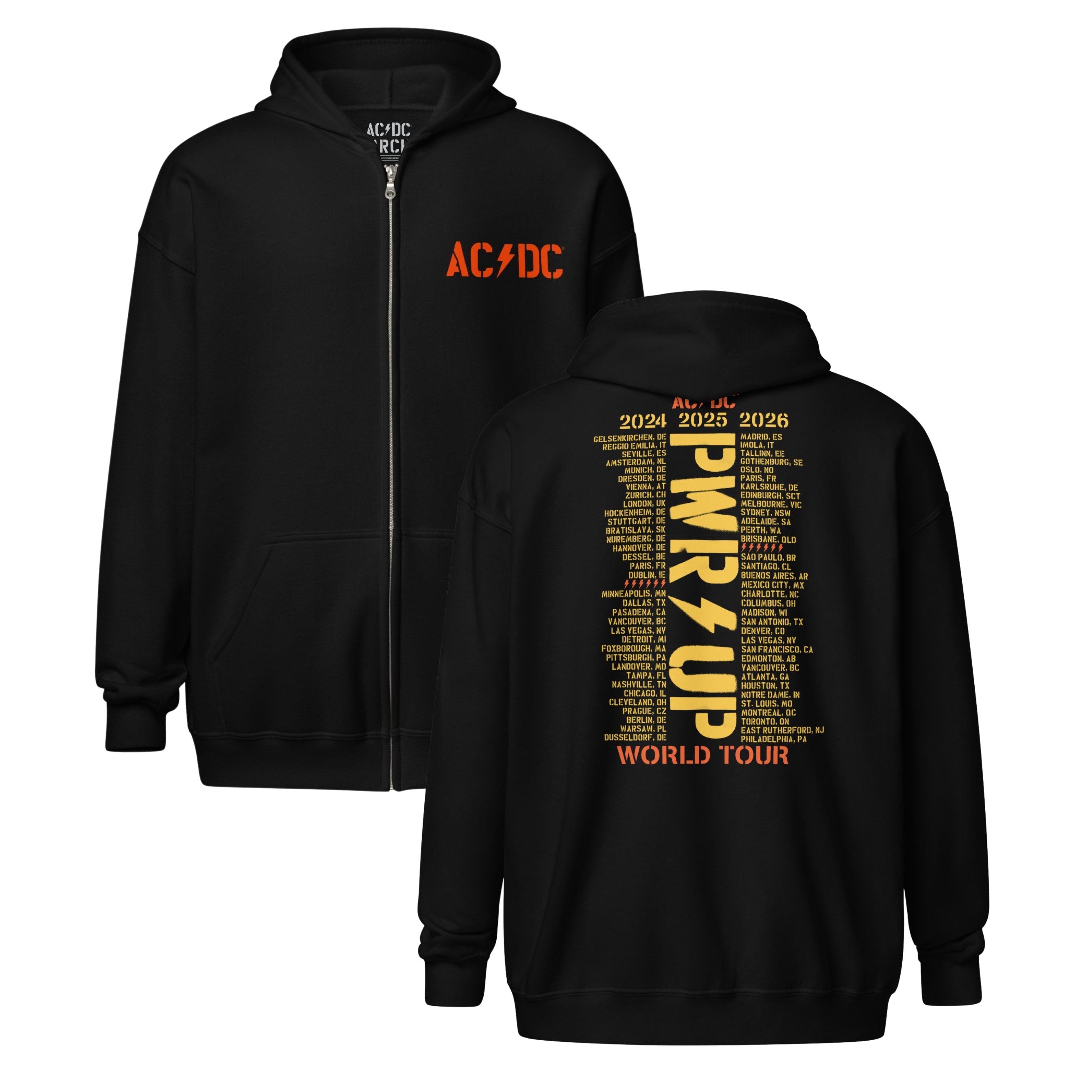 PWR UP World Tour Zip Hoodie – AC/DC Canada Store
