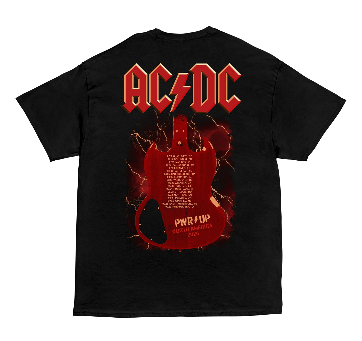 Angus Guitar Double Sided PWR UP Tour T-Shirt
