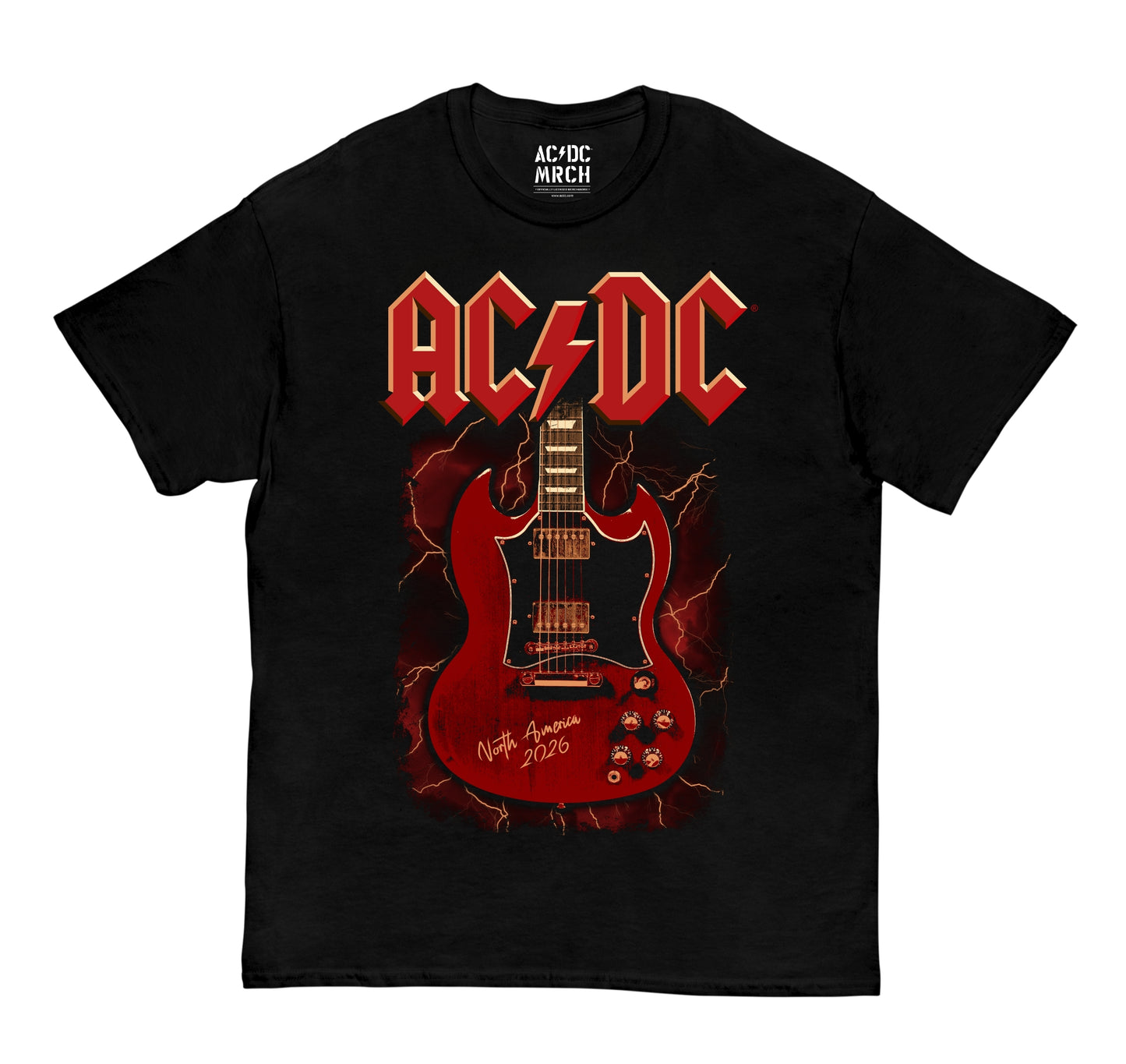 Angus Guitar Double Sided PWR UP Tour T-Shirt