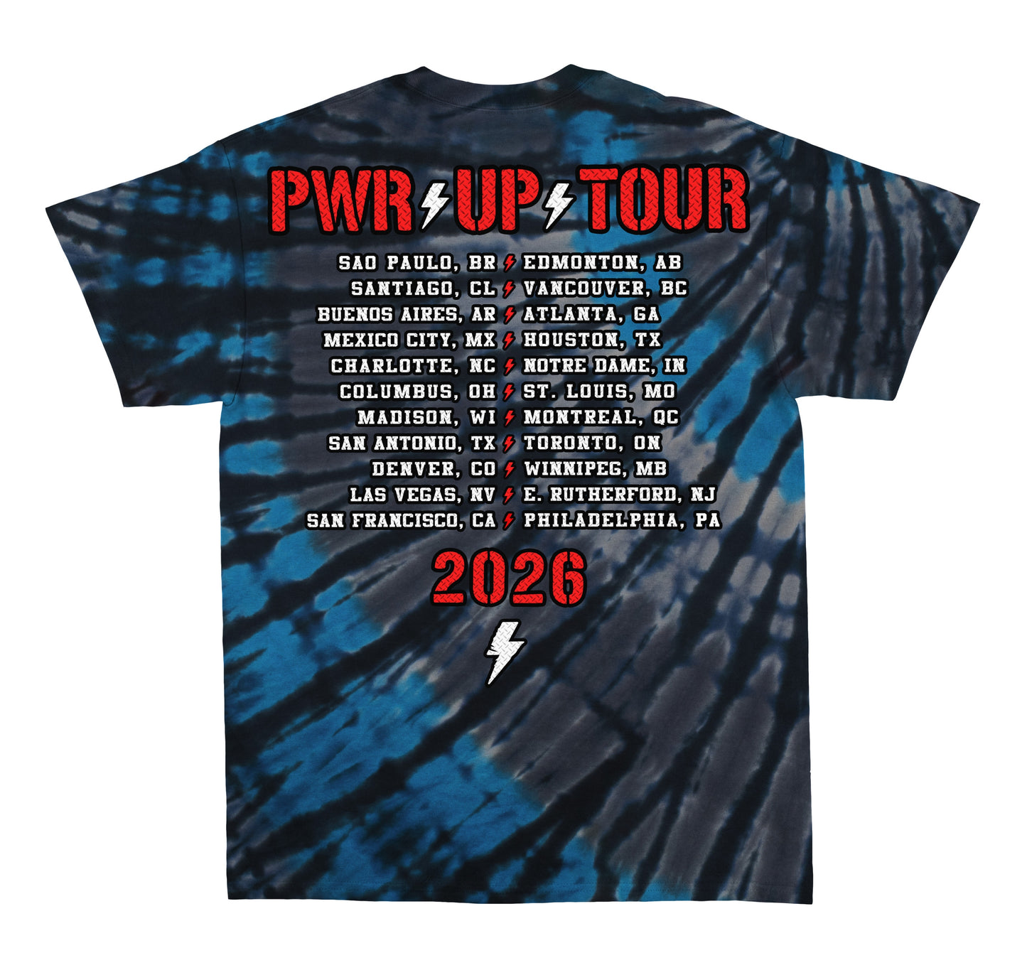 Lightning Tie Dye PWR UP Tour T-Shirt